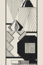 Maquette publicitaire pour flacons et  brosses, 1927. Dessin a l'encre noire et a la gouache blanche, avec trace sous-jacent au graphite sur papier velin.