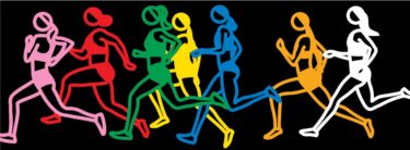 GINZA SIX｜Julian Opie「Marathon. Women.」を中央吹き抜けに展示